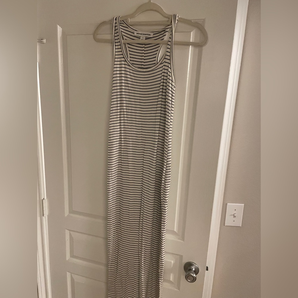Amazon Essentials Black and White Striped Maxi Dress